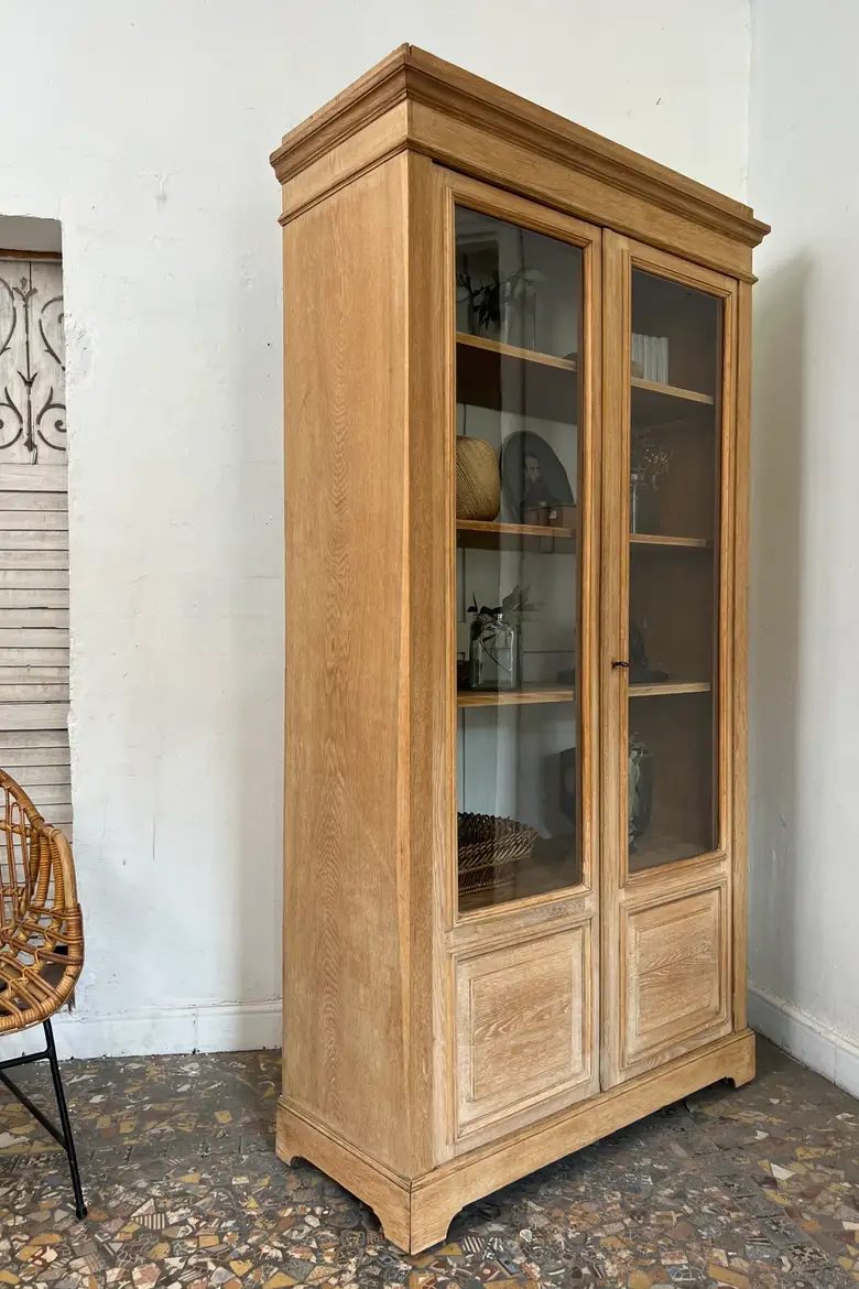 Ancienne bibliothèque en chêne – vitrée
