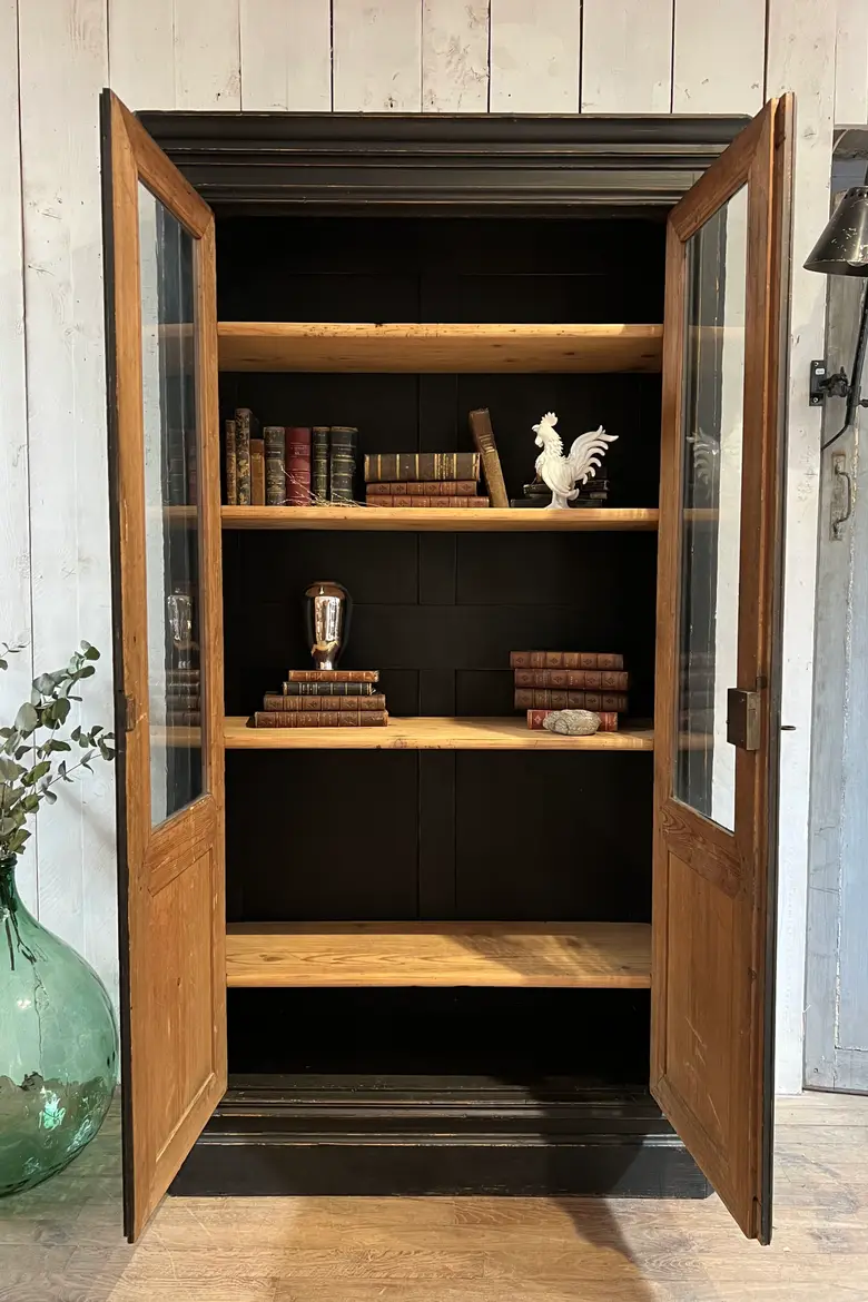 Ancienne bibliothèque en sapin Début XXème