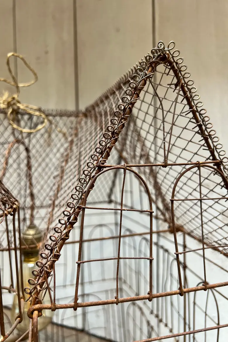 Ancienne cage à oiseau décorative 1970
