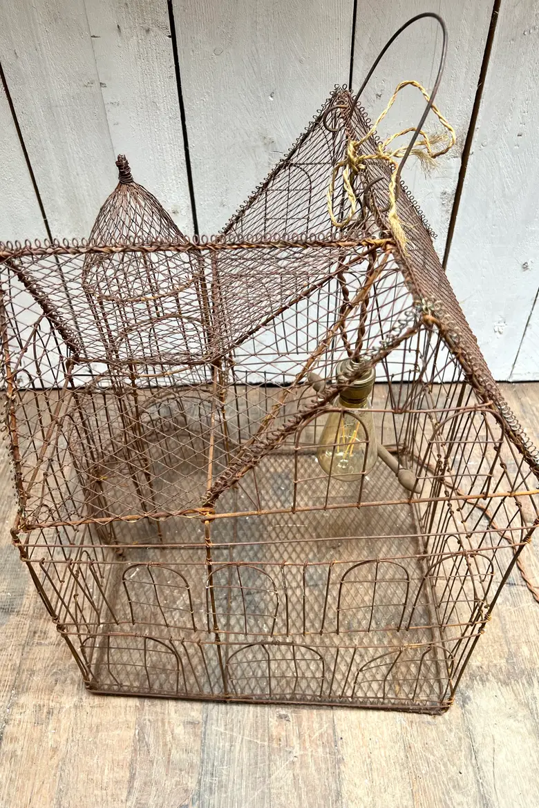 Ancienne cage à oiseau décorative 1970