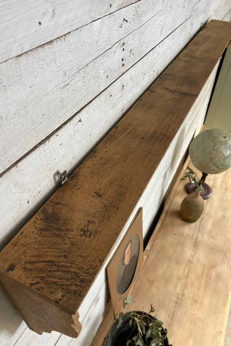 Ancienne crédence de cuisine en chêne – détournée en portemanteau