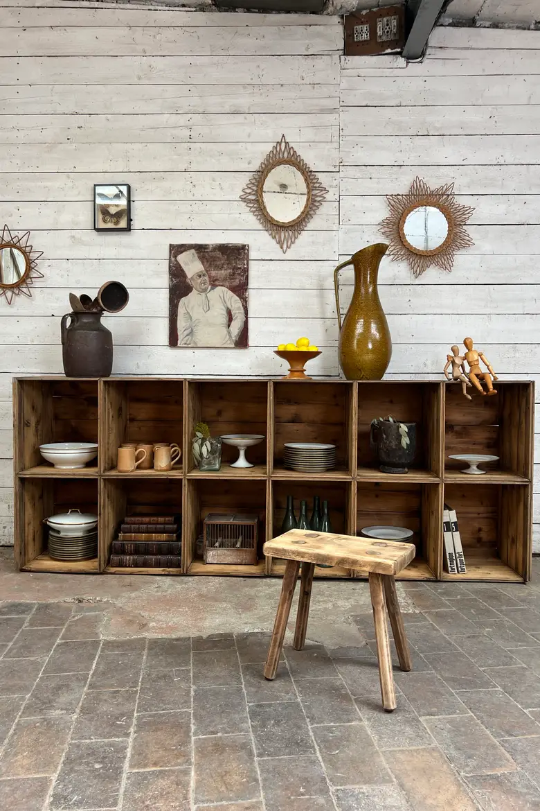 Ancienne étagère d’atelier à casiers – Début XXe