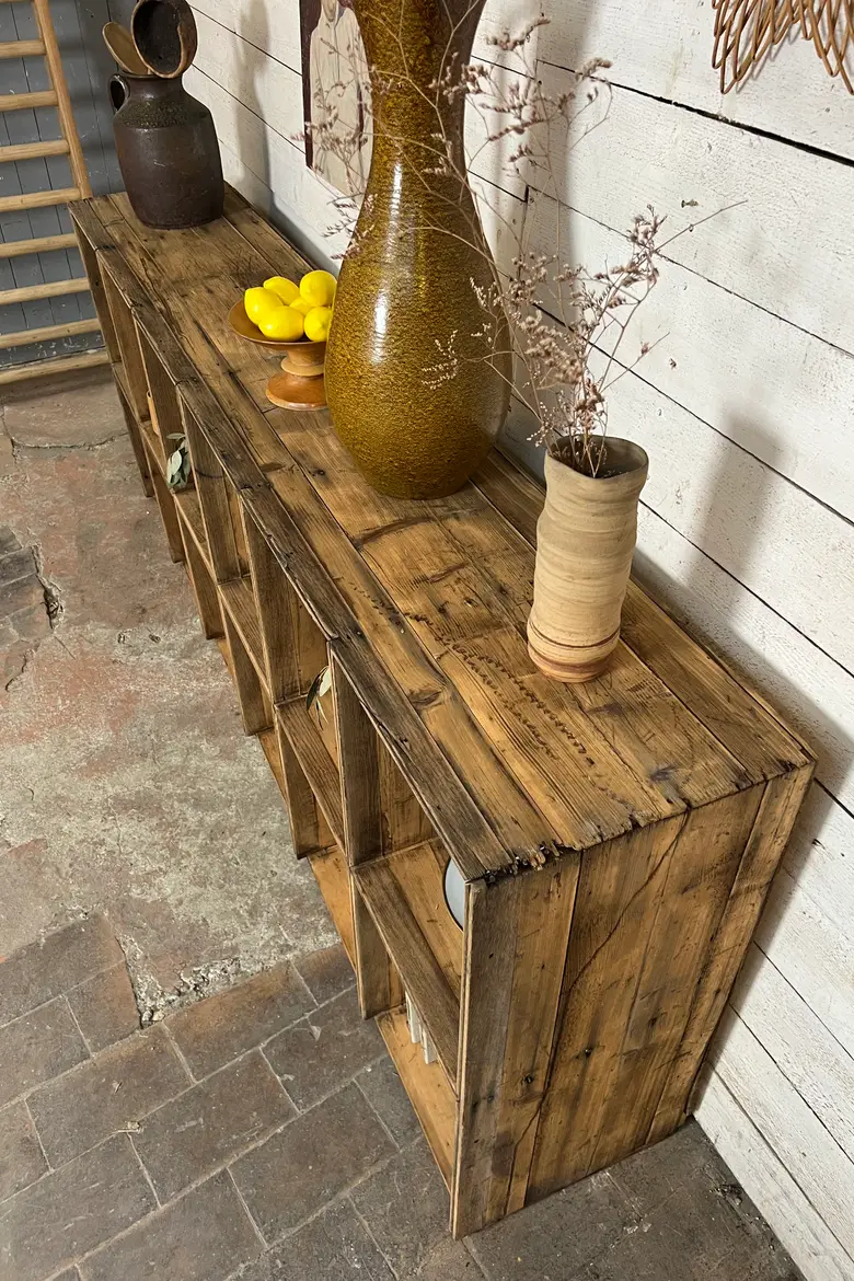 Ancienne étagère d’atelier à casiers – Début XXe