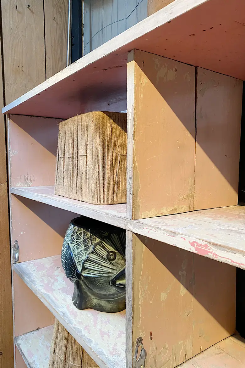 Ancienne étagère d’atelier en bois Début XXème