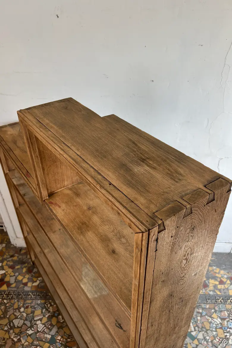 Ancienne étagère d’atelier en chêne – Début XXe