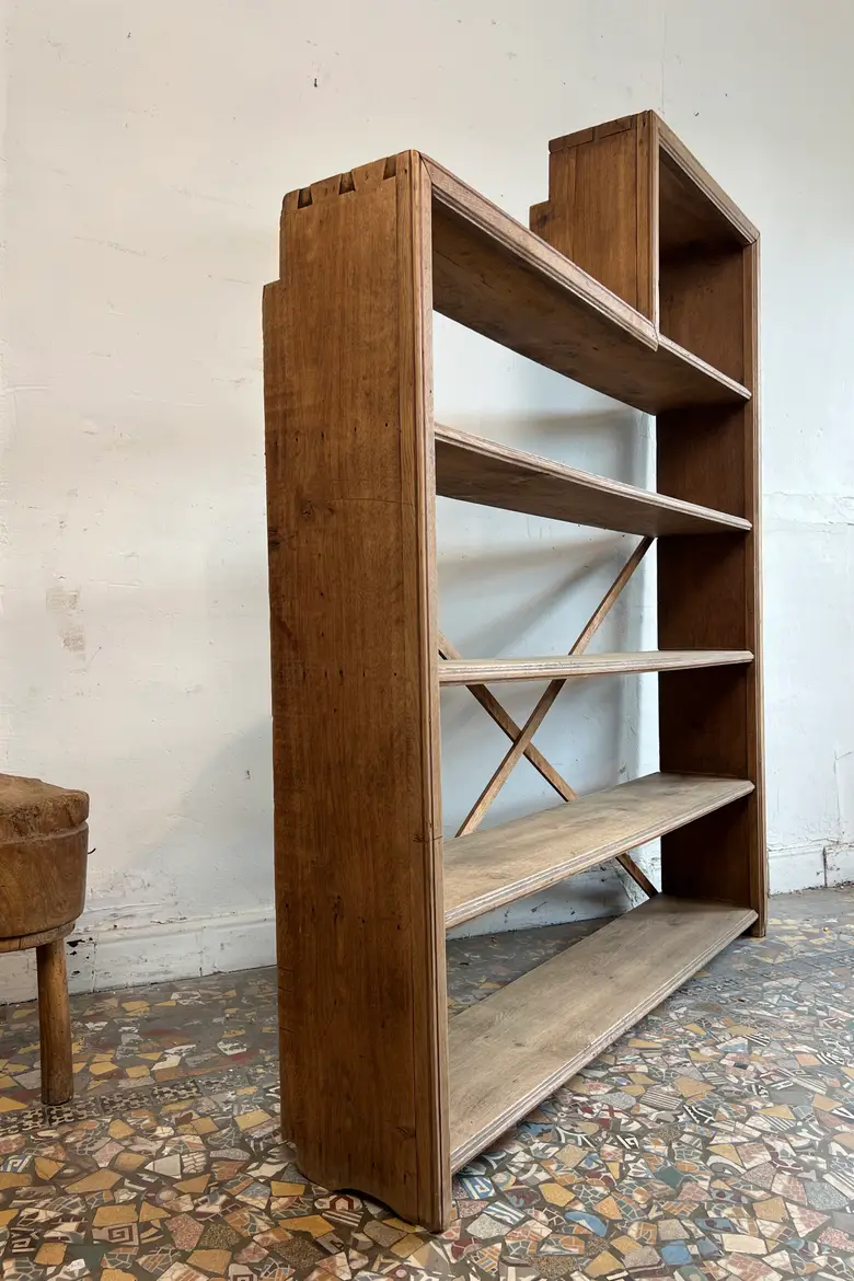 Ancienne étagère d’atelier en chêne – Début XXe