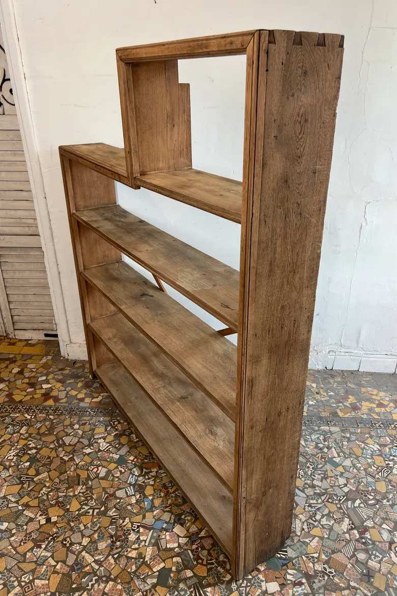 Ancienne étagère d’atelier en chêne – Début XXe