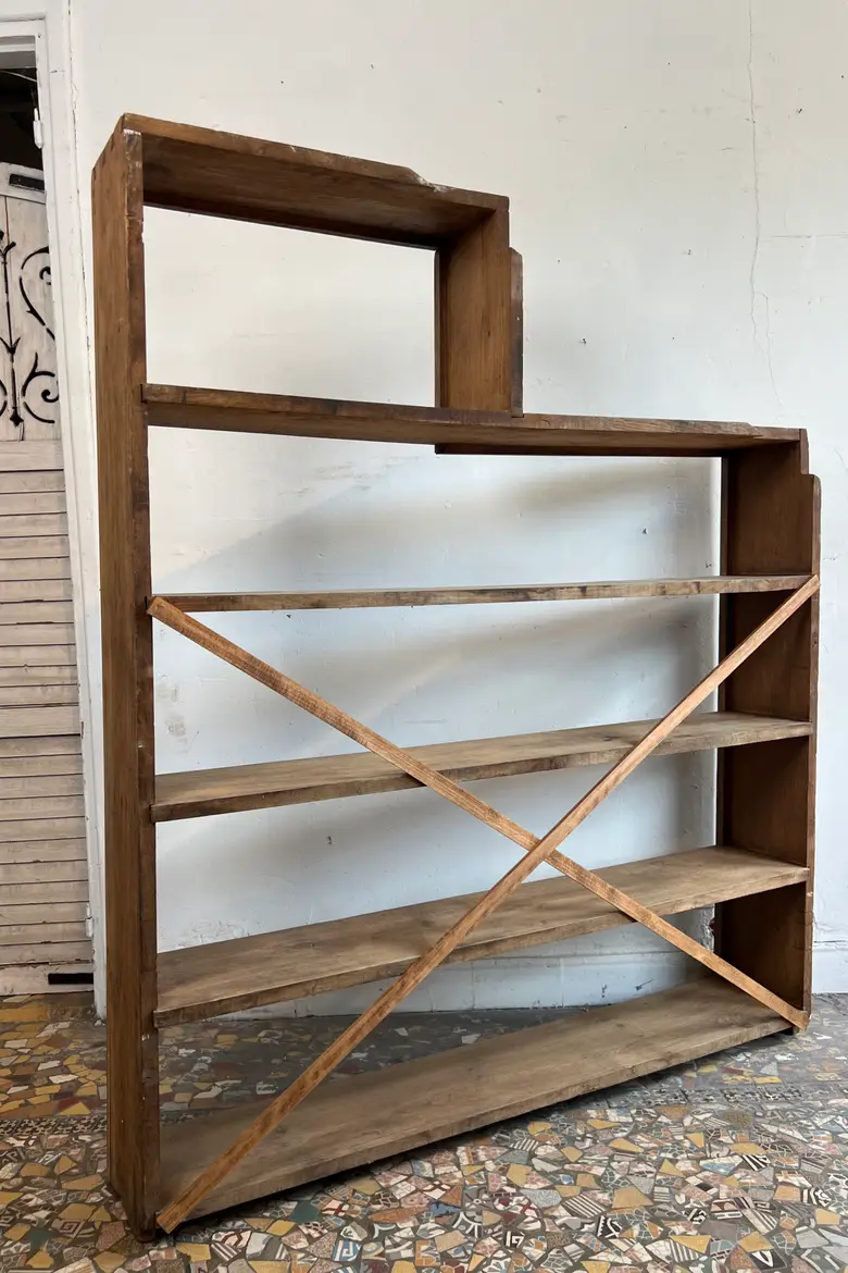 Ancienne étagère d’atelier en chêne – Début XXe