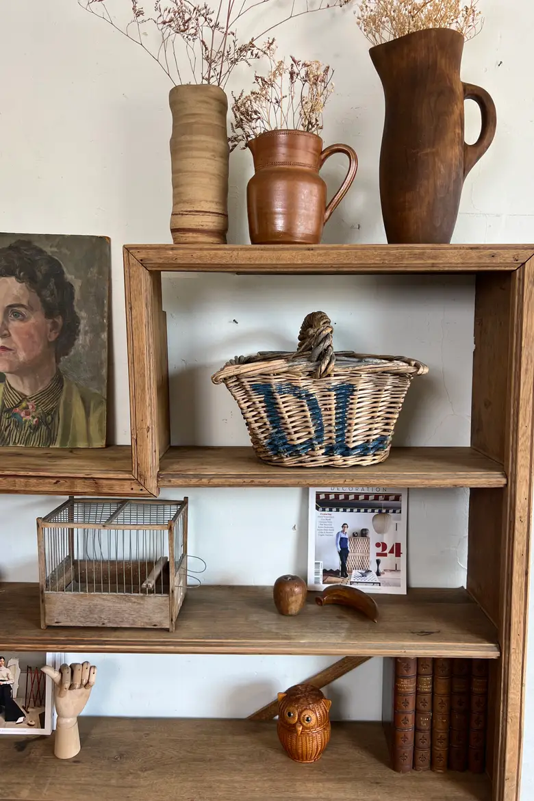 Ancienne étagère d’atelier en chêne – Début XXe