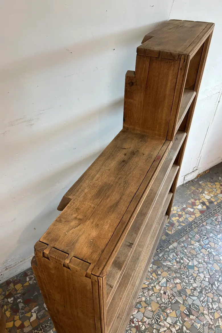 Ancienne étagère d’atelier en chêne – Début XXe