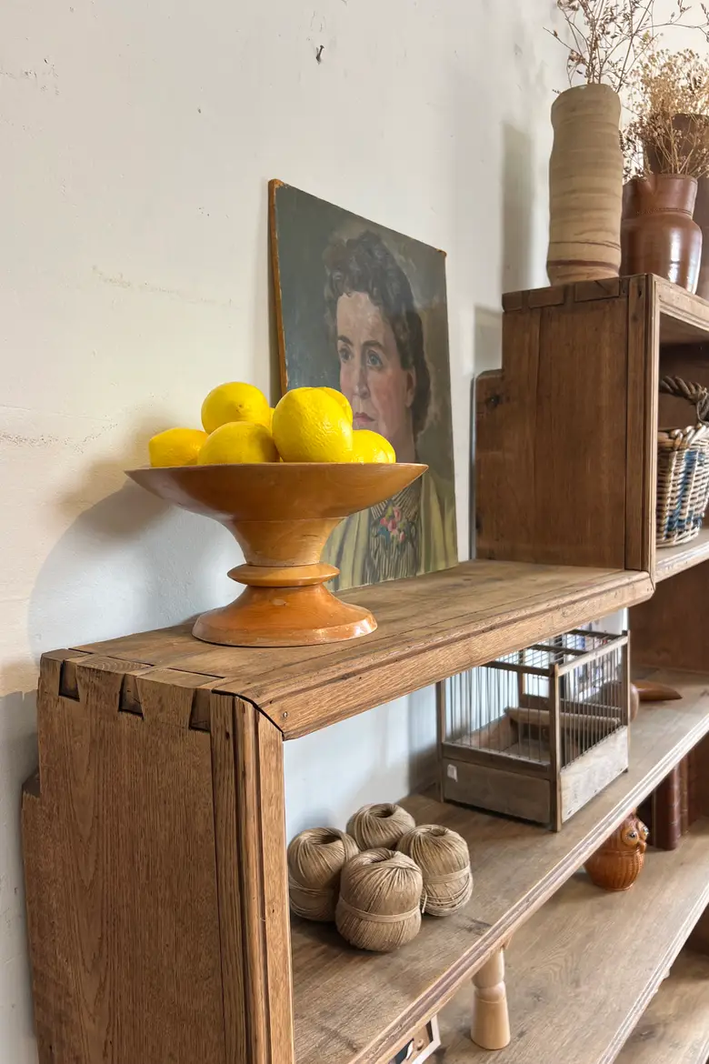 Ancienne étagère d’atelier en chêne – Début XXe