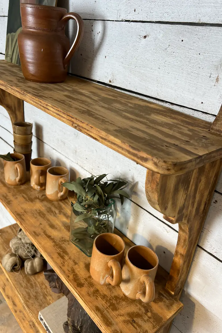 Ancienne étagère de café en sapin – Début XXe siècle
