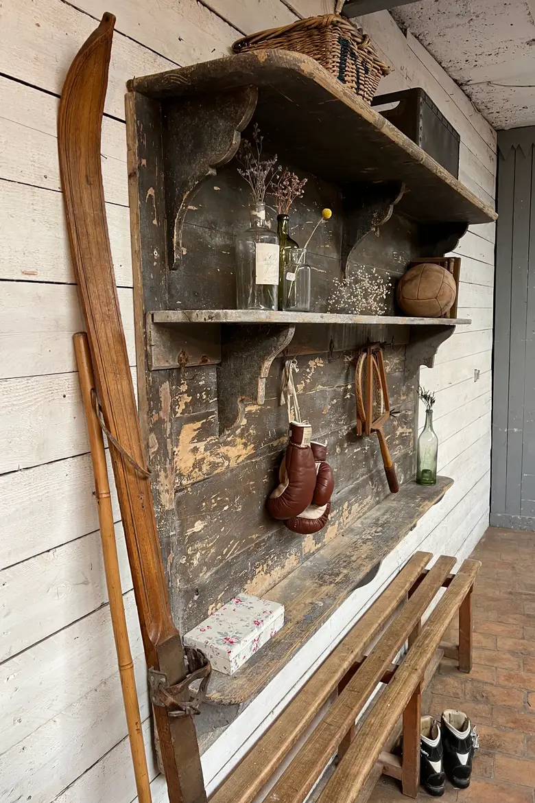 Ancienne étagère de château en bois Début XXème