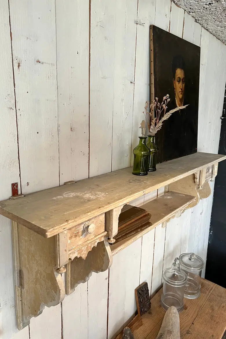 Ancienne étagère de cuisine en bois Début XXème