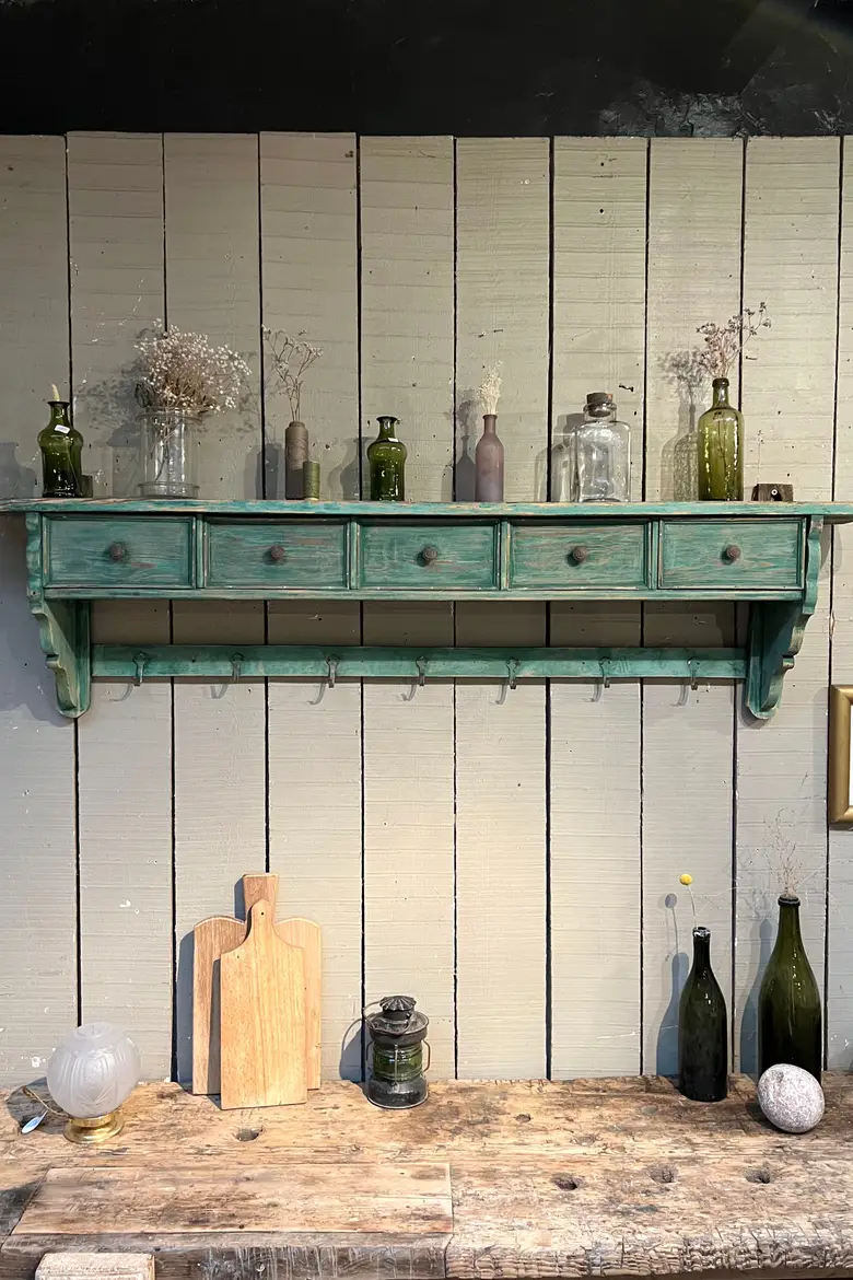 Ancienne étagère de cuisine en bois Début XXème