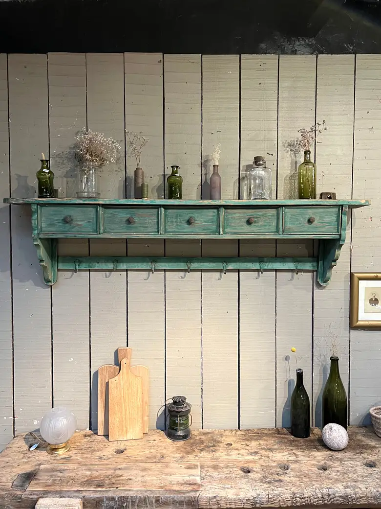 Ancienne étagère de cuisine  en bois Début XXème