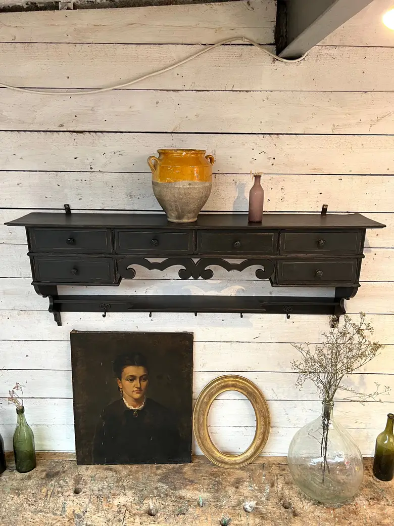 Ancienne étagère de cuisine  en bois Début XXème