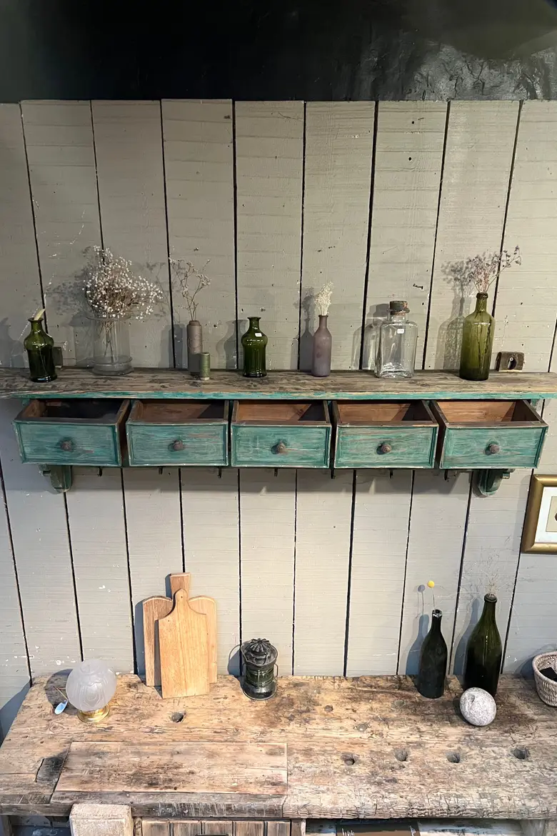 Ancienne étagère de cuisine en bois Début XXème