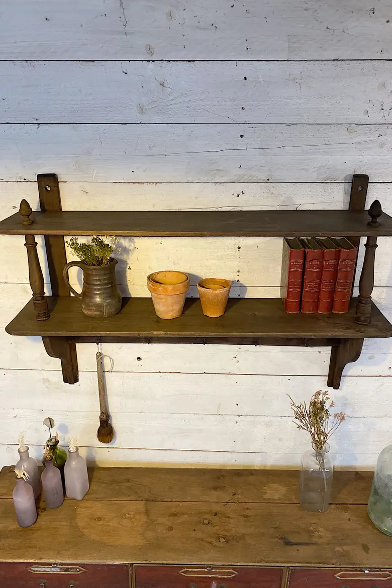 Ancienne étagère de cuisine  en bois Début XXème