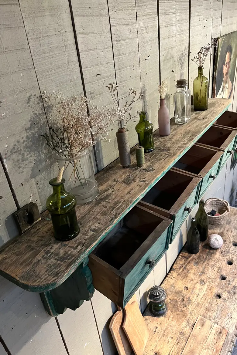 Ancienne étagère de cuisine en bois Début XXème