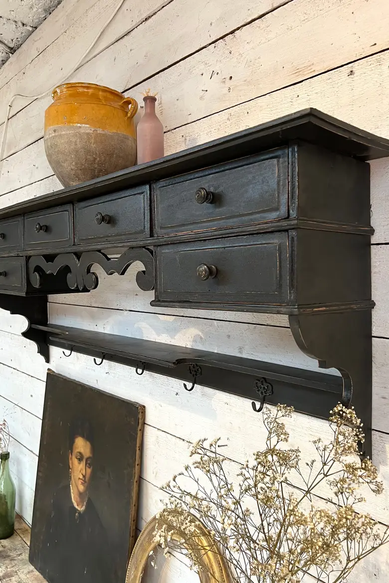 Ancienne étagère de cuisine en bois Début XXème