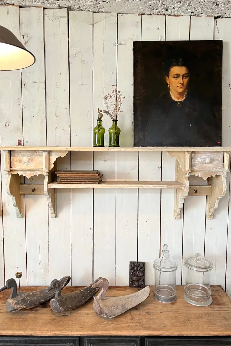 Ancienne étagère de cuisine en bois Début XXème