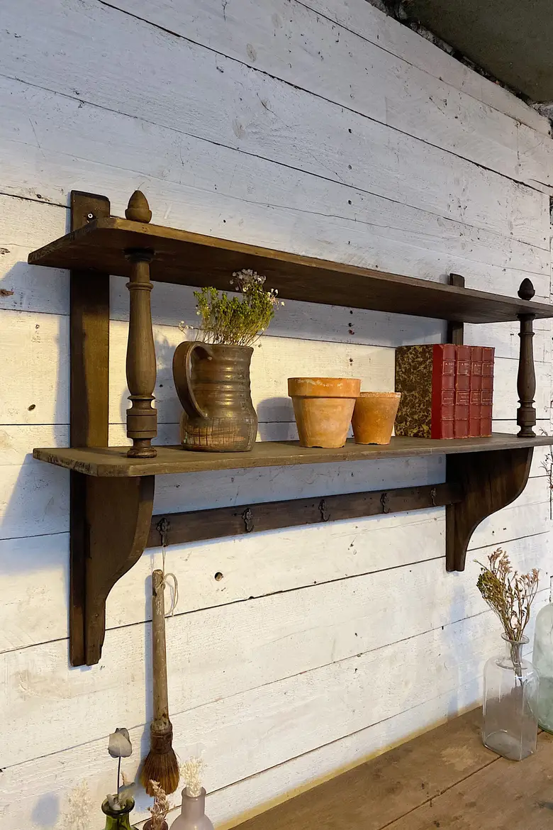 Ancienne étagère de cuisine  en bois Début XXème