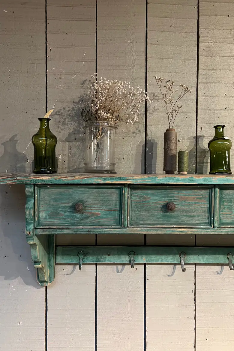 Ancienne étagère de cuisine en bois Début XXème