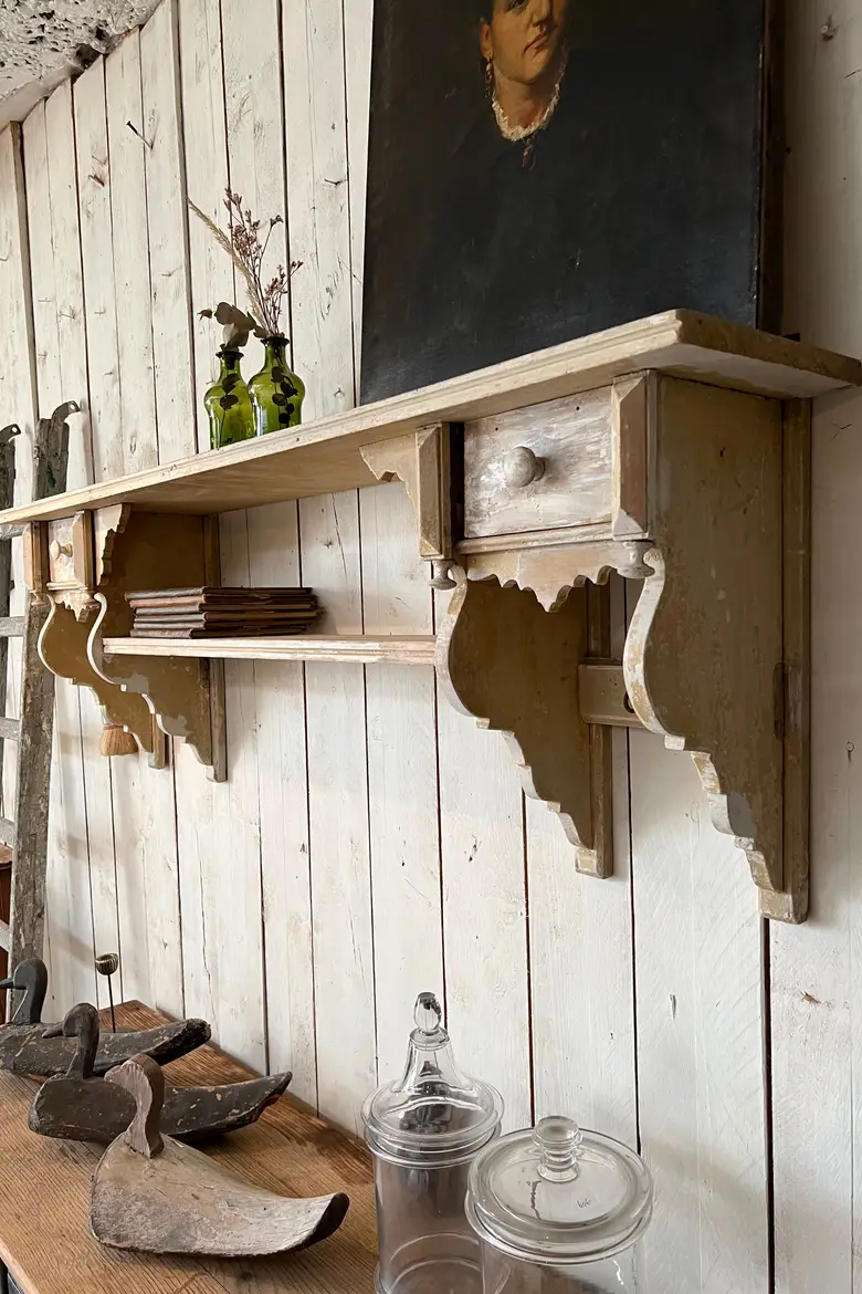 Ancienne étagère de cuisine en bois Début XXème