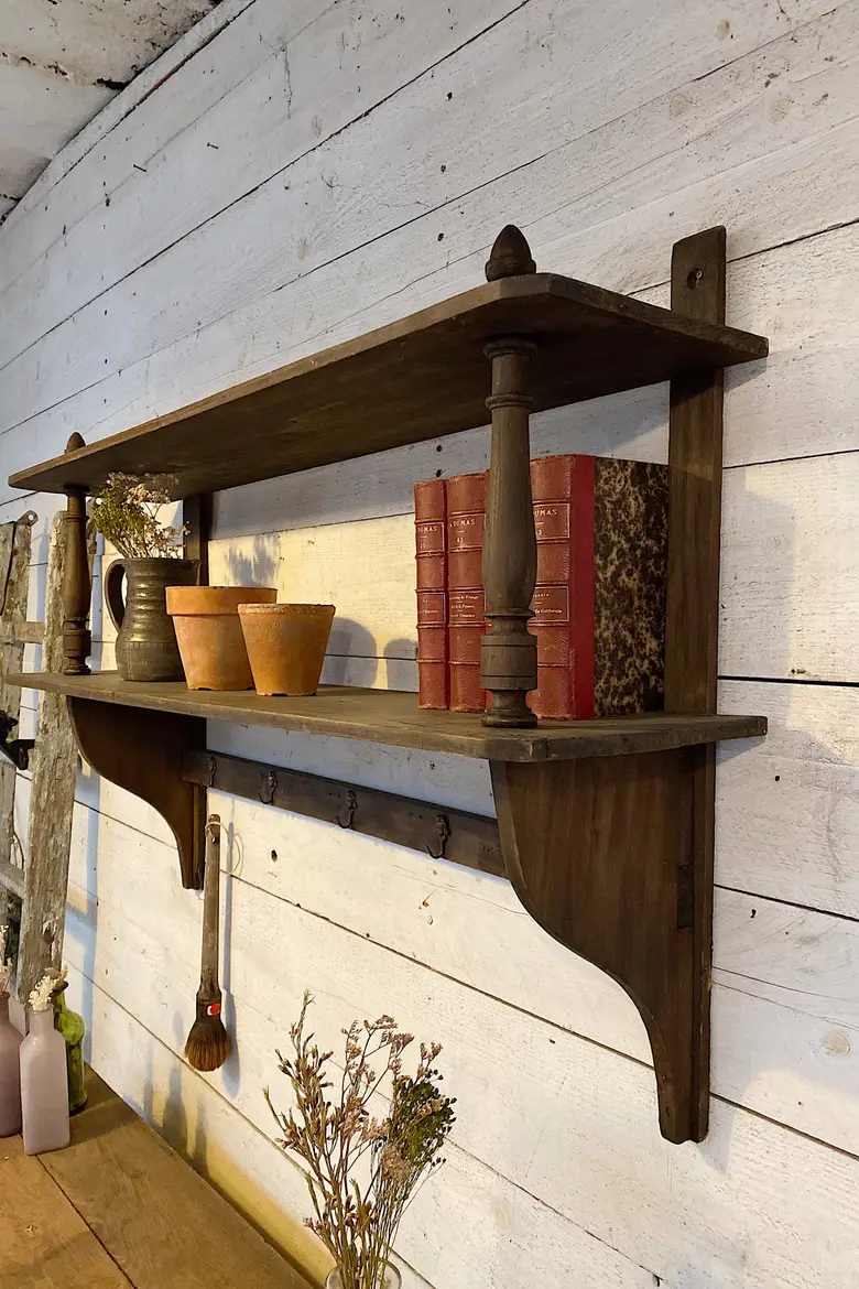 Ancienne étagère de cuisine  en bois Début XXème