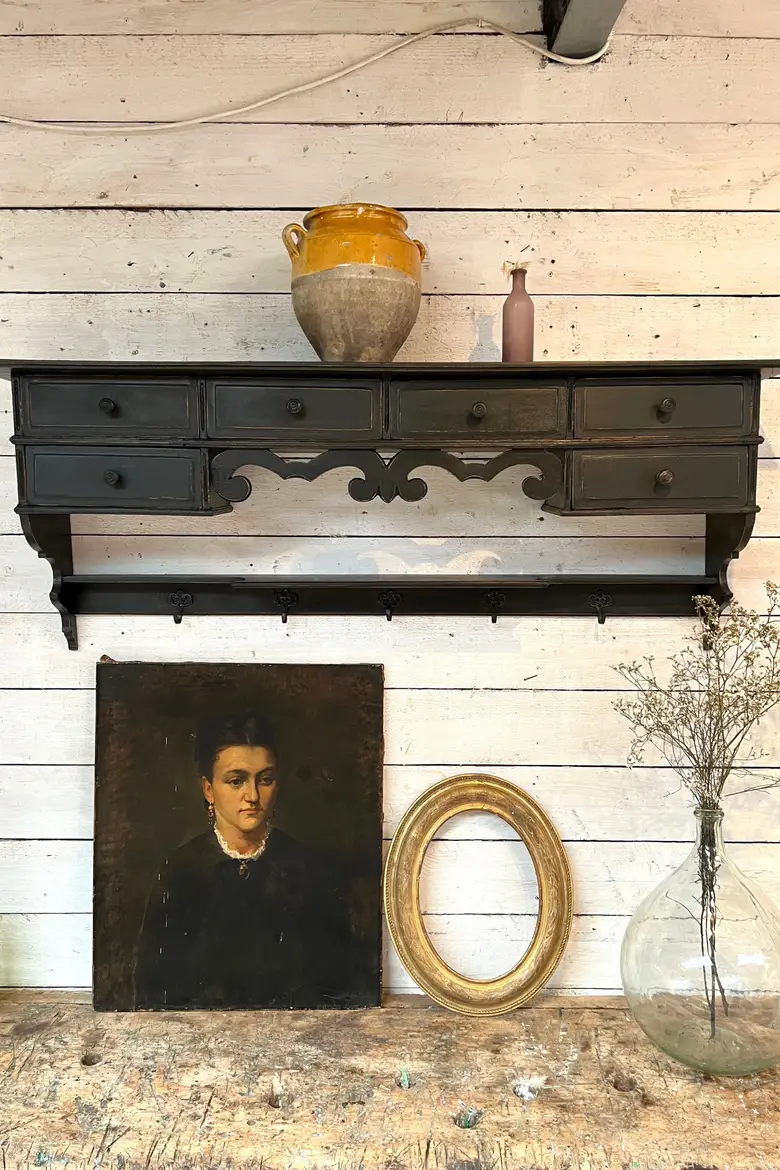 Ancienne étagère de cuisine en bois Début XXème