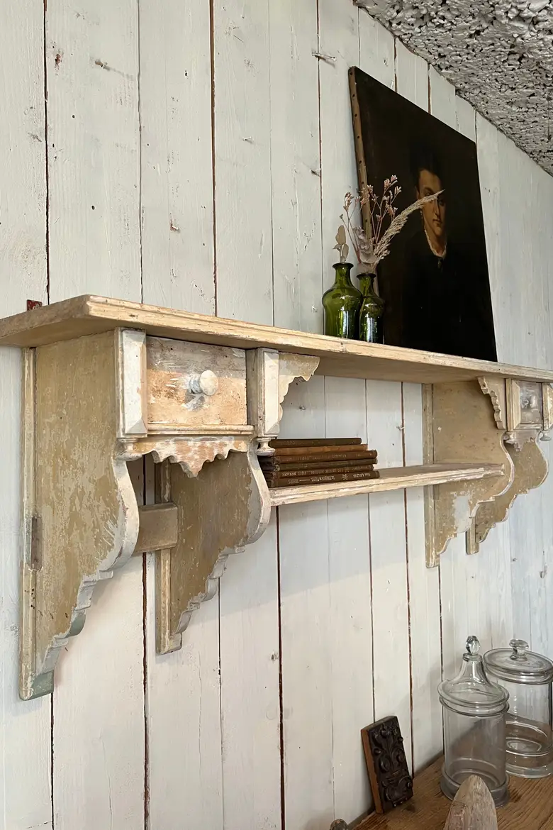 Ancienne étagère de cuisine en bois Début XXème