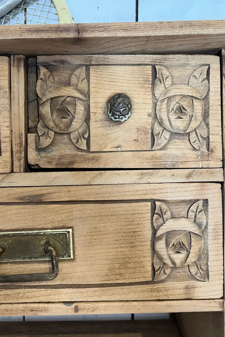 Ancienne étagère de cuisine en chêne Début XXème