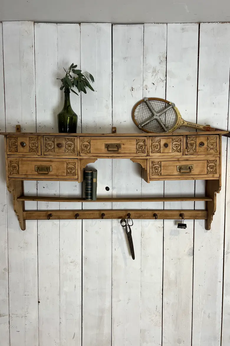 Ancienne étagère de cuisine en chêne Début XXème