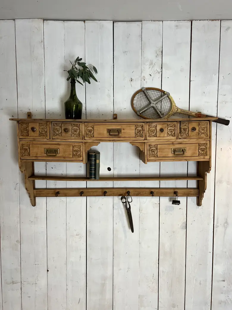 Ancienne étagère de cuisine en chêne Début XXème