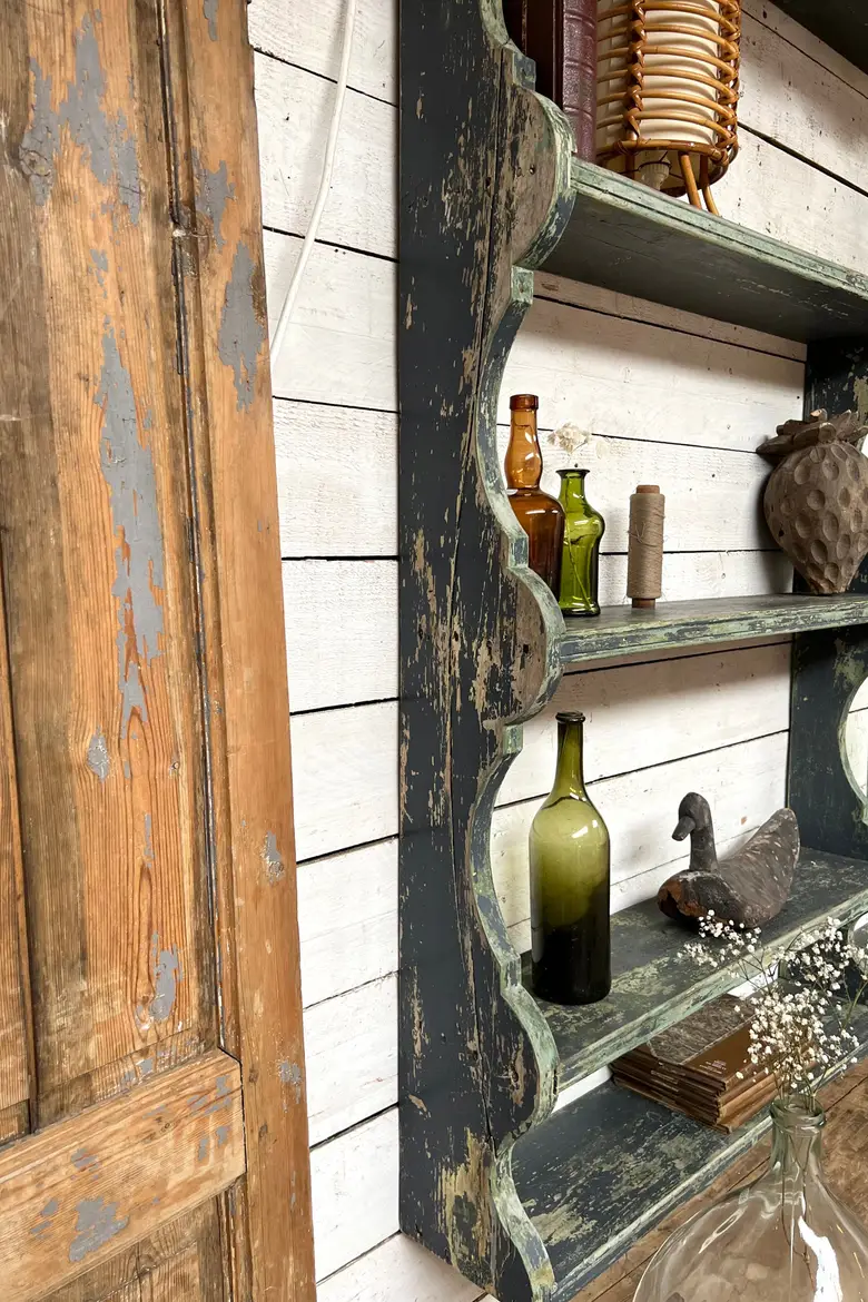 Ancienne étagère d’épicerie en bois Début XXème