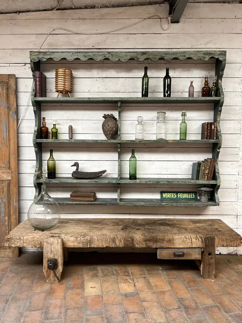 Ancienne étagère d’épicerie en bois Début XXème