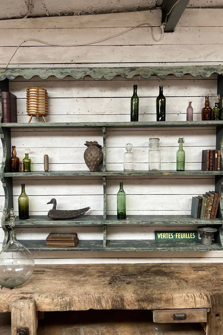Ancienne étagère d’épicerie en bois Début XXème
