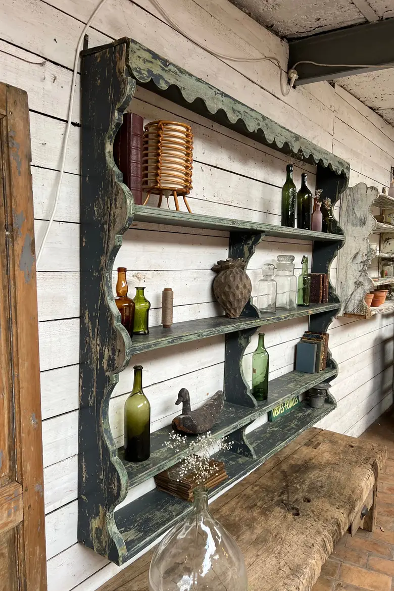 Ancienne étagère d’épicerie en bois Début XXème