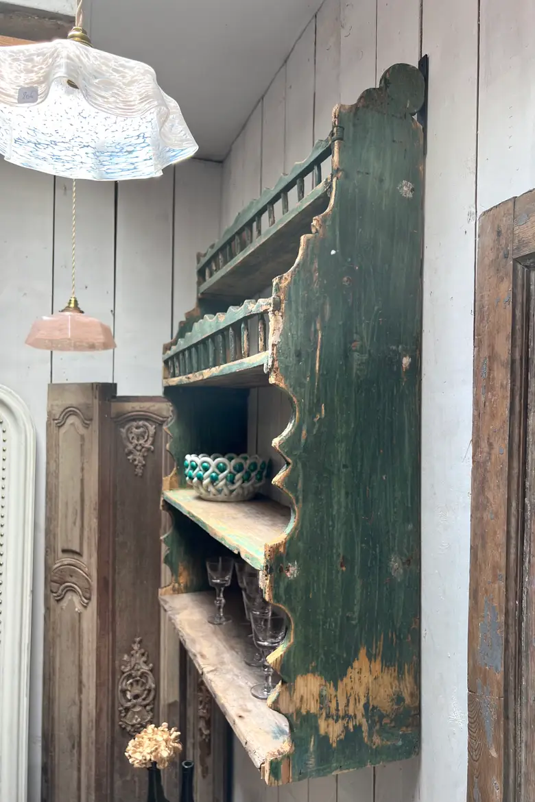 Ancienne étagère d’épicerie en sapin Début 20e