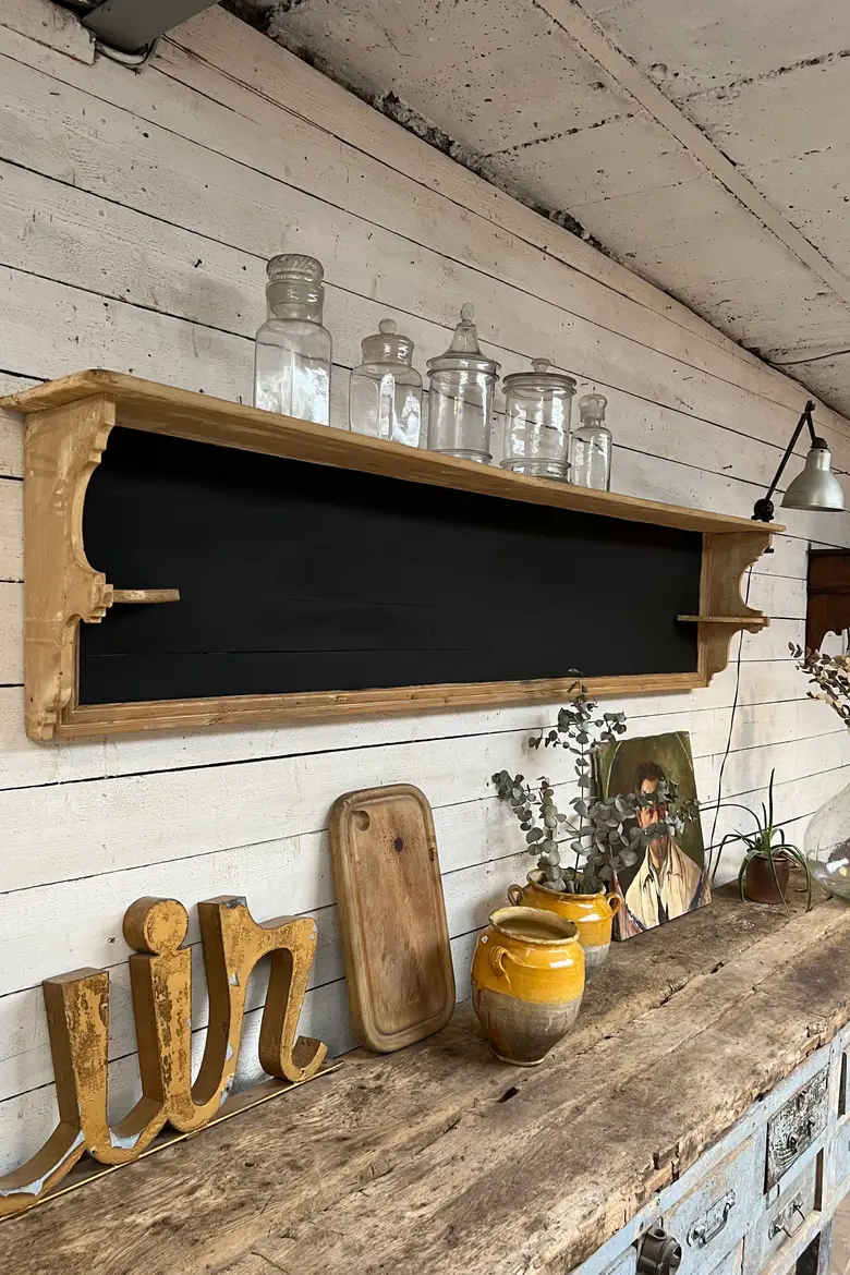 Ancienne étagère tableau en bois Début XXème