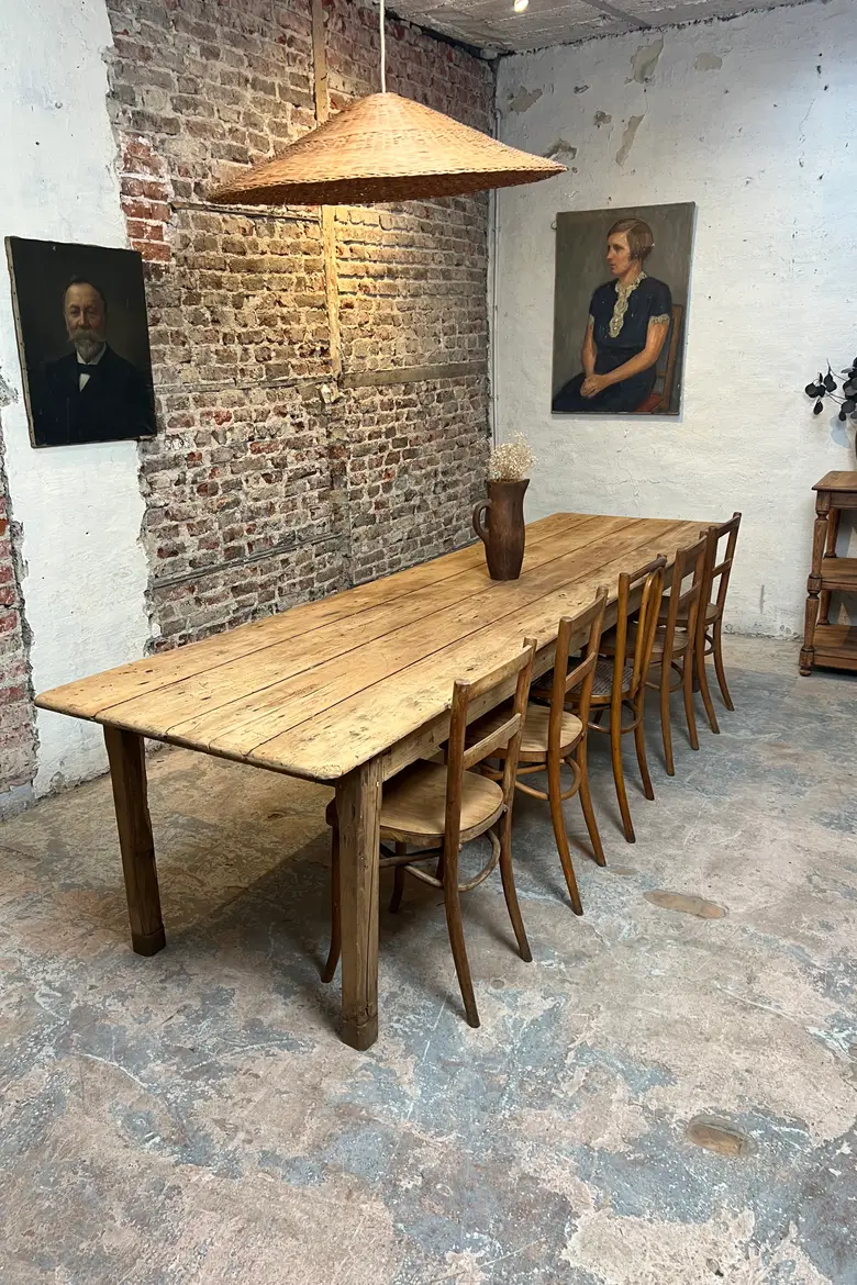 Ancienne grande table en peuplier