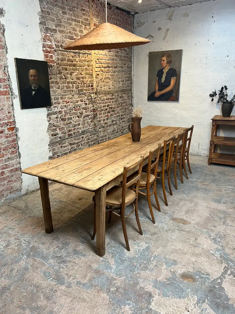Ancienne grande table en peuplier
