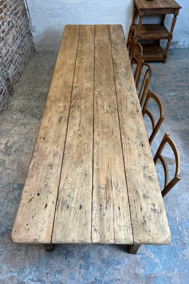 Ancienne grande table en peuplier