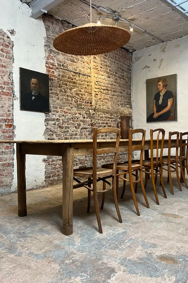 Ancienne grande table en peuplier