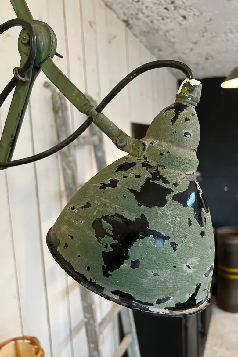 Ancienne lampe accordéon en métal Début XXème