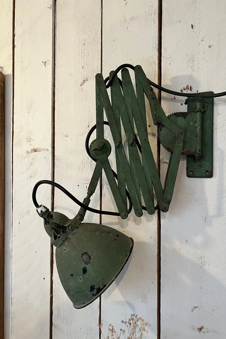 Ancienne lampe accordéon en métal Début XXème