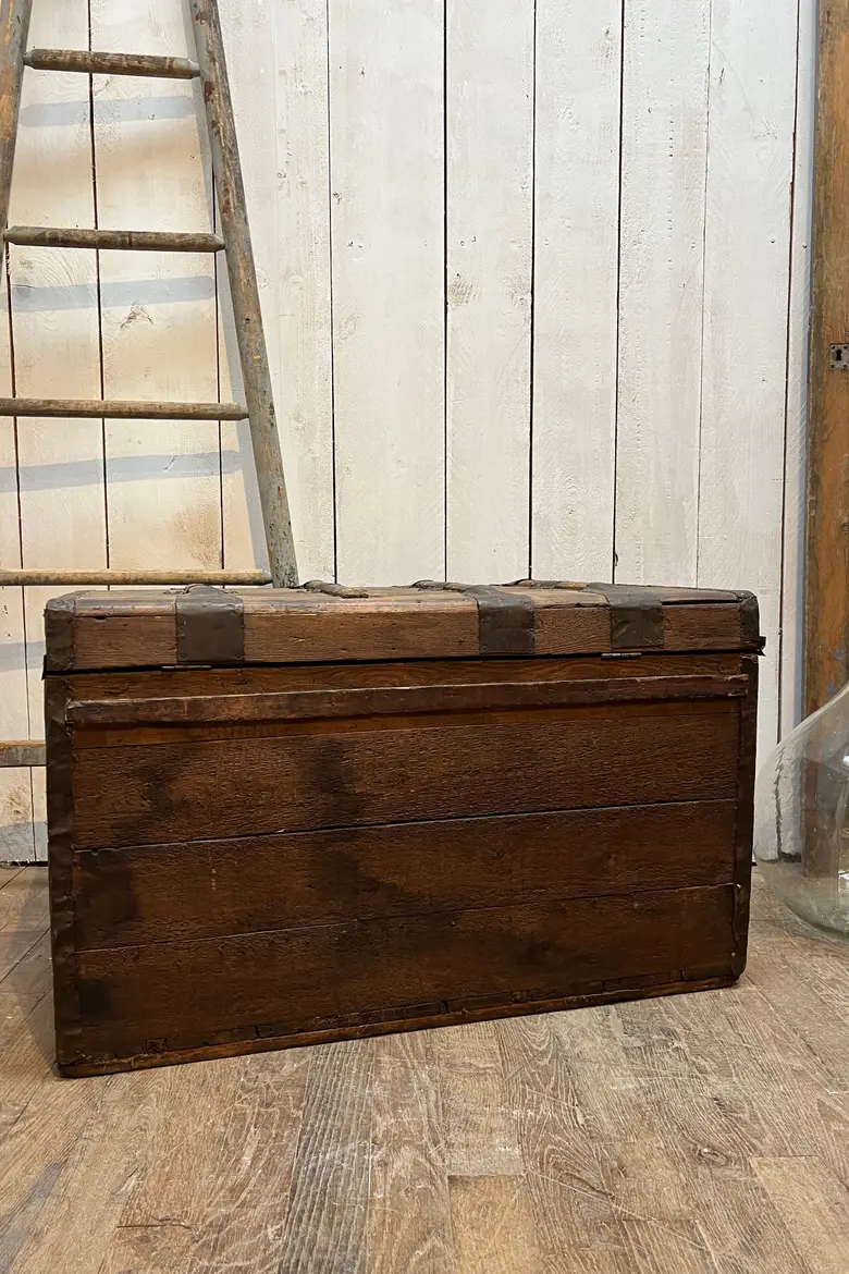 Ancienne malle d'officier en bois Début XXème
