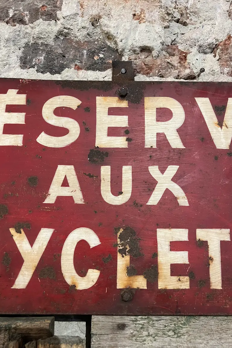 Ancienne plaque de signalisation Années 50