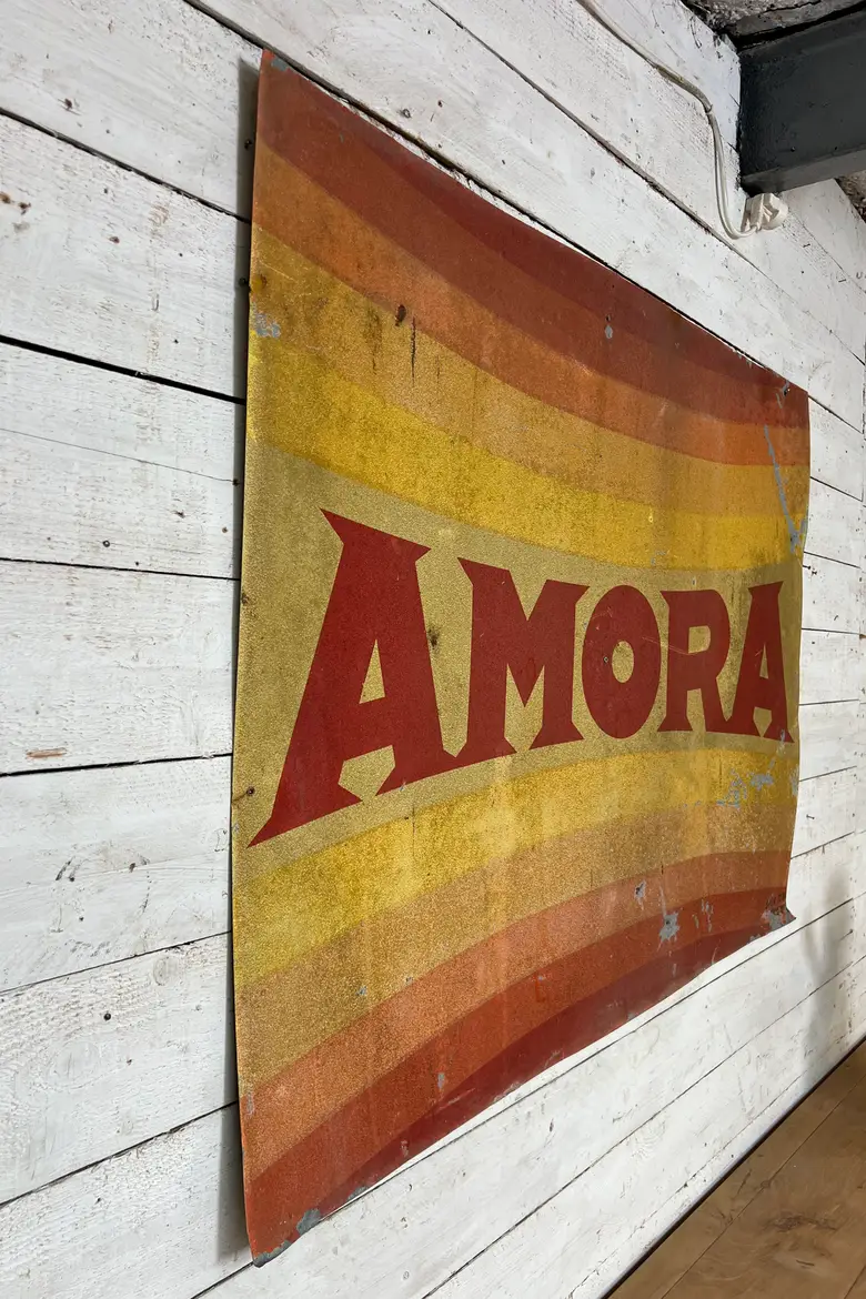 Ancienne plaque publicitaire Amora – Années 60